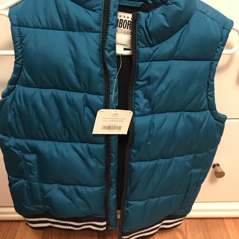 Boys teal puffer vest